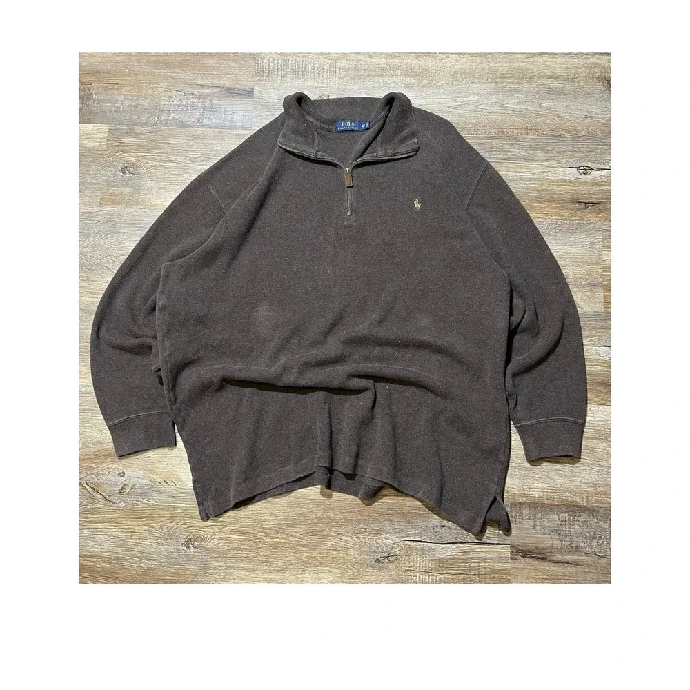 Polo Ralph Lauren‎ Dark Brown Quarter-Zip Sweater
